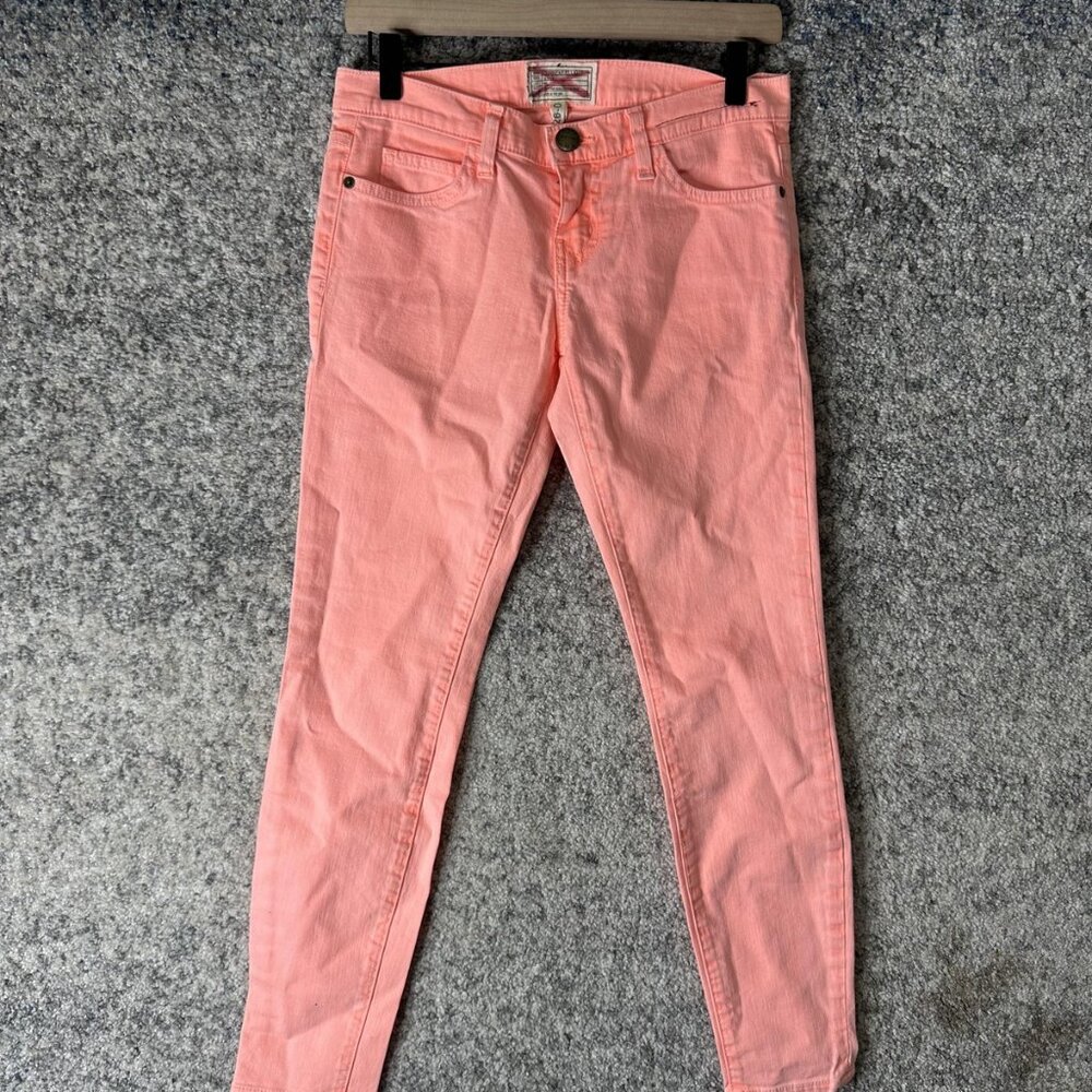 Current/Elliott Jeans Womens 26 Coral Pink Skinny Leg Ankle‎ Made in USA Denim